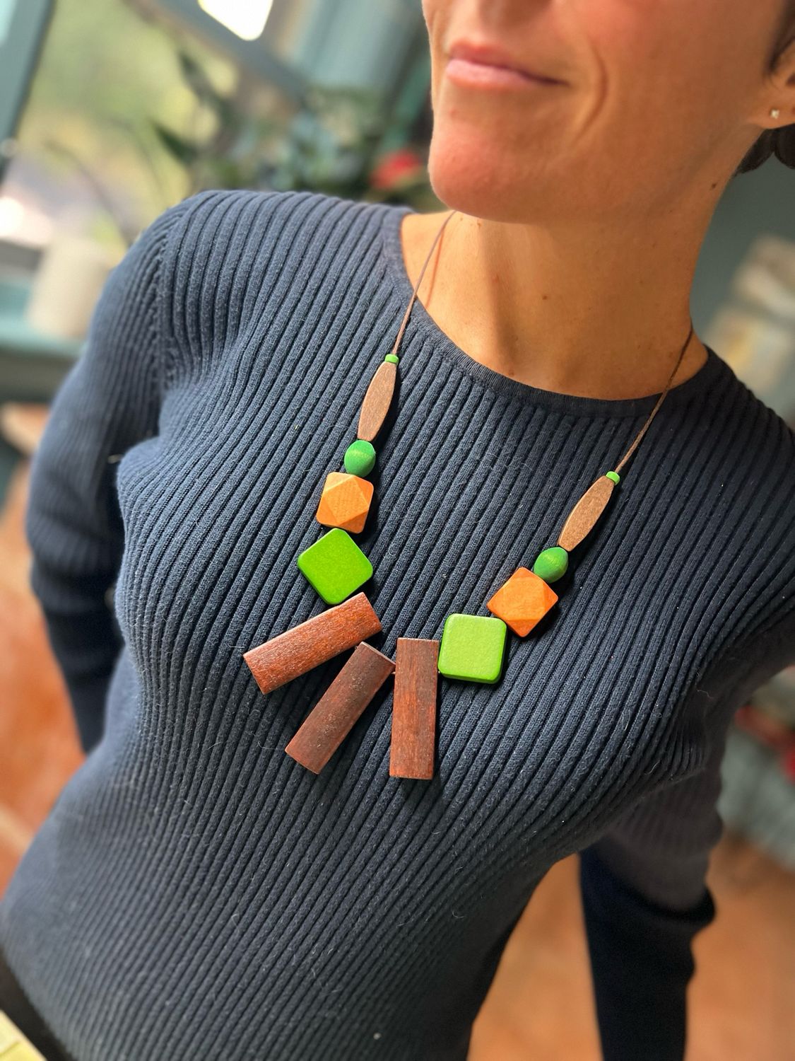 COLLIER BOIS D’INSPIRATION VERT