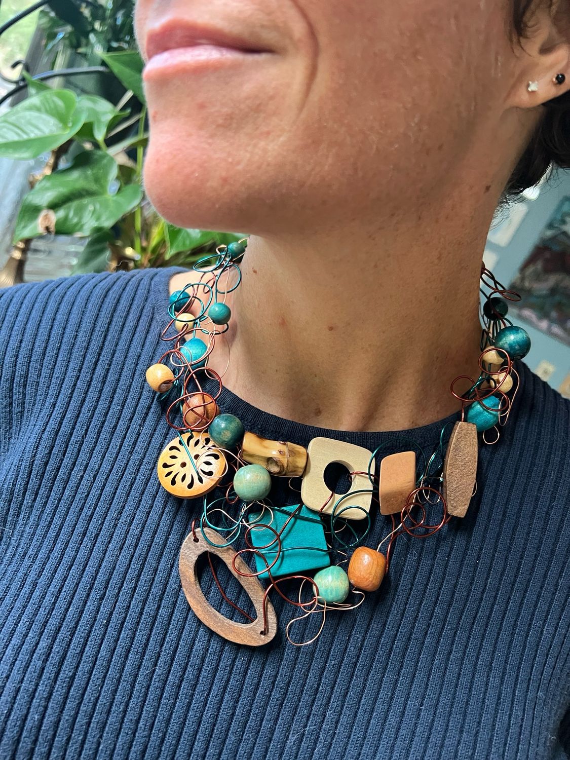 COLLIER ROYAL BOIS TURQUOISE 