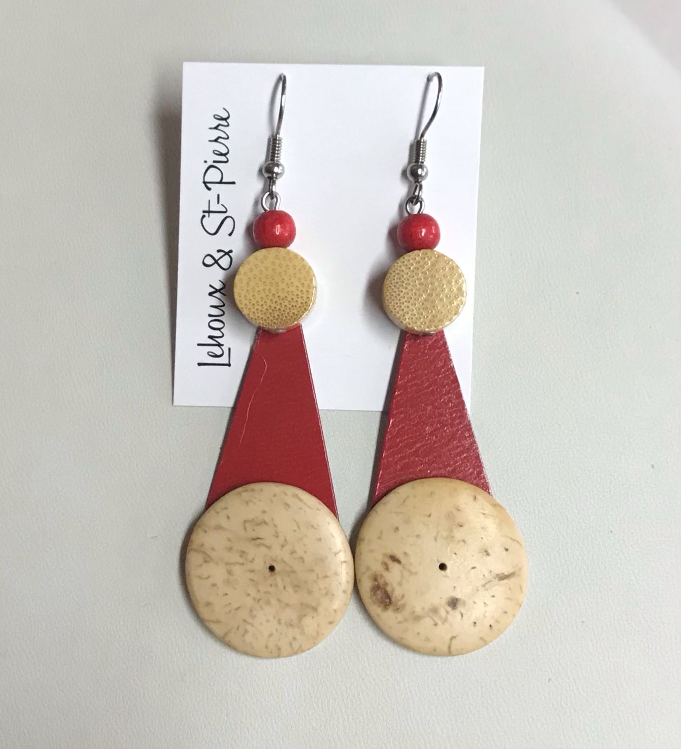 BOUCLES D’OREILLES TRIANGLE DE BOIS 