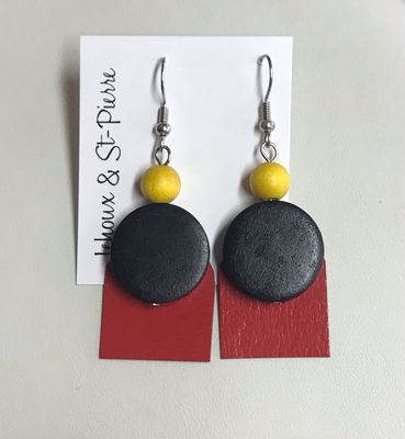 BOUCLES D’OREILLES CARRÉS ROUGE