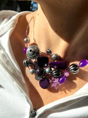 COLLIER PETITE TRESSE VIOLET 