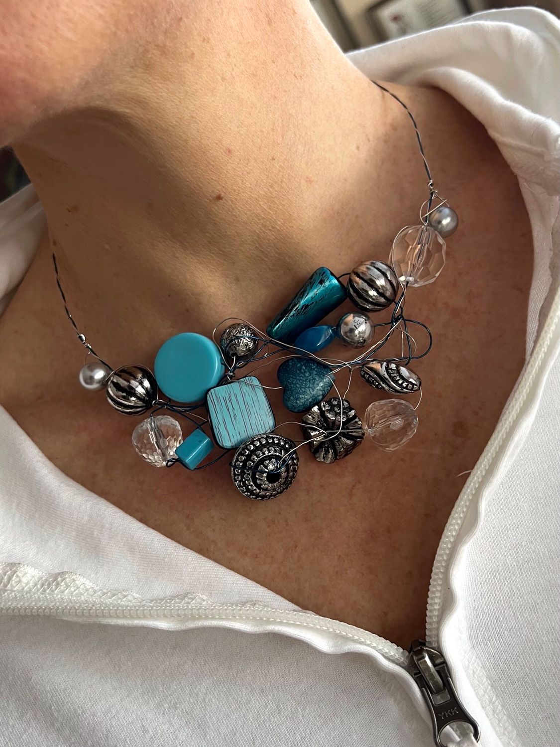COLLIER PETITE TRESSE TURQUOISE 