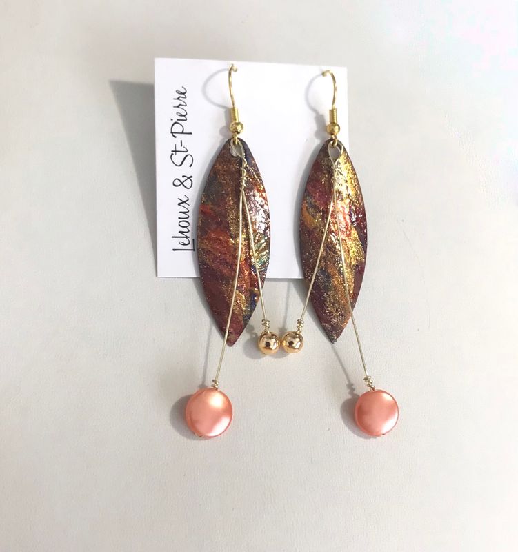 Boucles d’oreilles PEINTES À LA MAIN