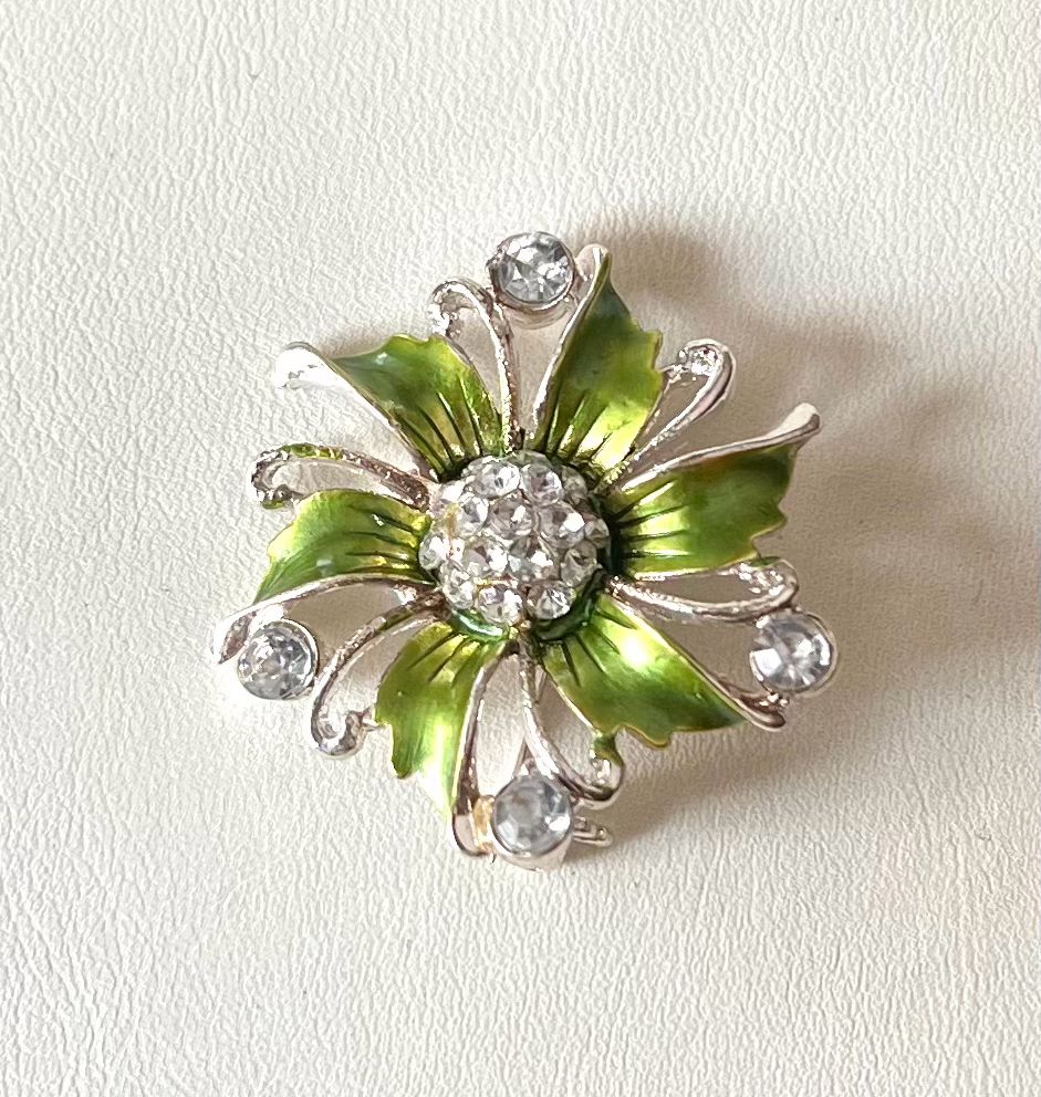 BROCHE VINTAGE VERTE