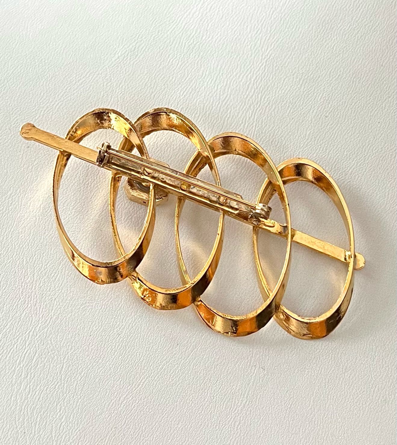 BROCHE VINTAGE OR ET ZIRCON