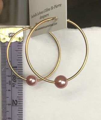 BOUCLES D’OREILLES ANNEAUX PERLES