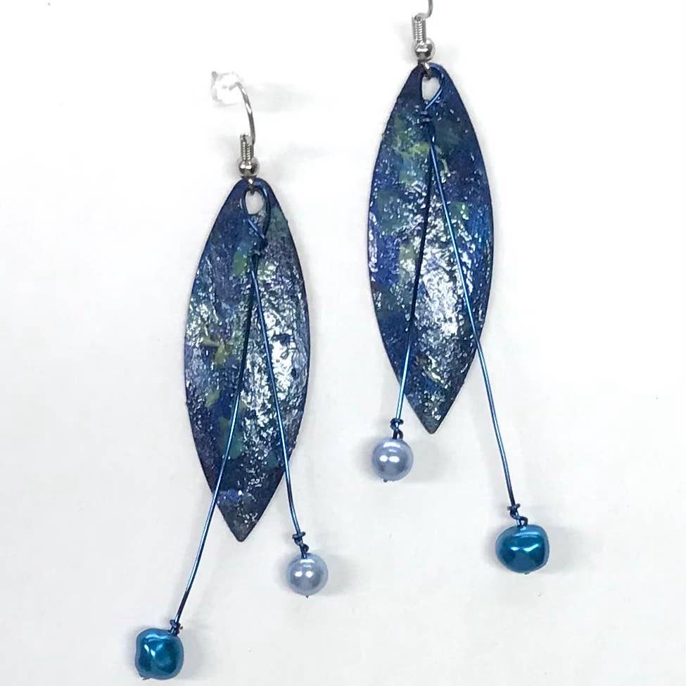 BOUCLES D’OREILLES PEINTES À LA MAIN OCÉAN