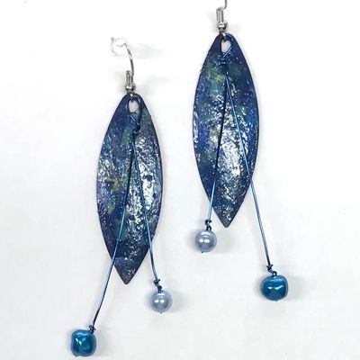 BOUCLES D’OREILLES PEINTES À LA MAIN OCÉAN