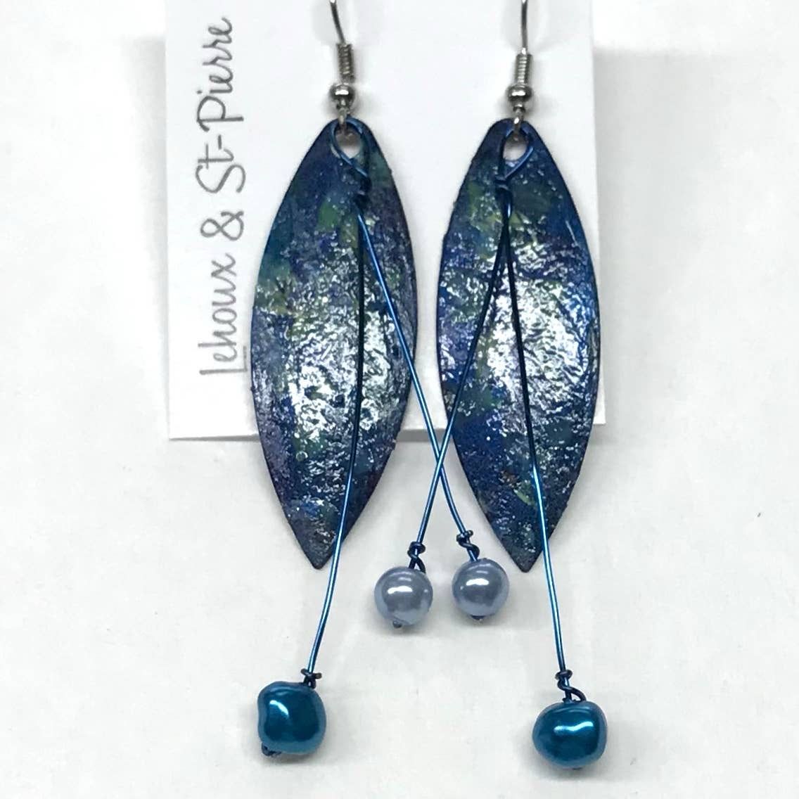 BOUCLES D’OREILLES PEINTES À LA MAIN OCÉAN
