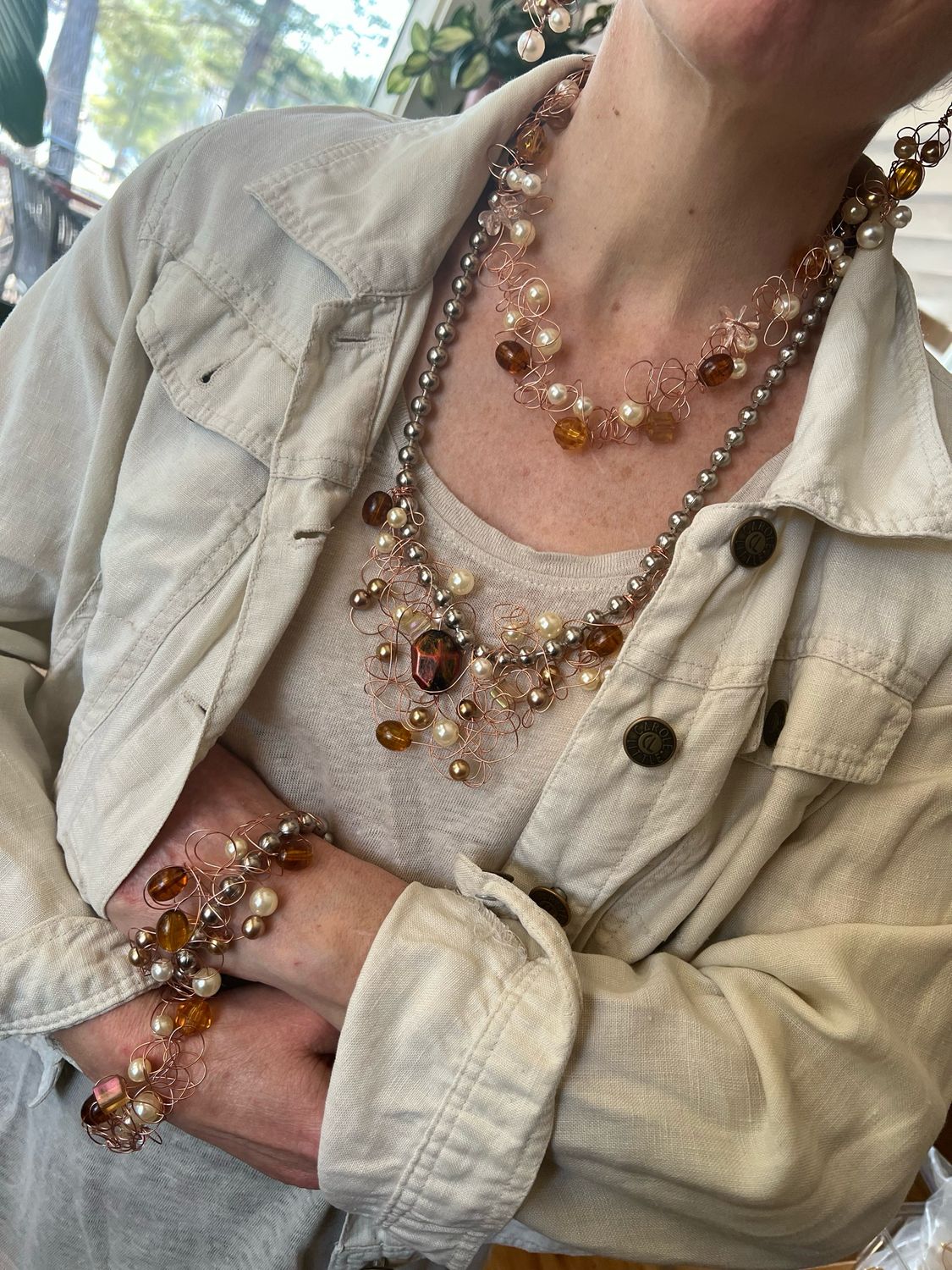 ENSEMBLE 5 BIJOUX DENTELLE FANTAISIE ENSEMBLE 5 BIJOUX DENTELLE FANTAISIE