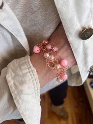 BRACELET DENTELLE FANTAISIE ROSE