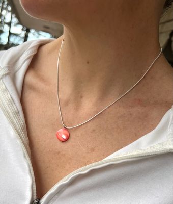 COLLIER CHAÎNE ARGENT 925 NACRE CORAIL