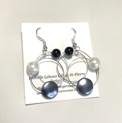BOUCLES D’OREILLES C CHIC MIX NOIR