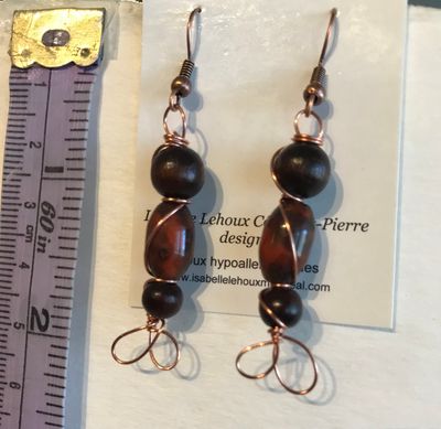 BOUCLES D’OREILLES TRIO MARRON