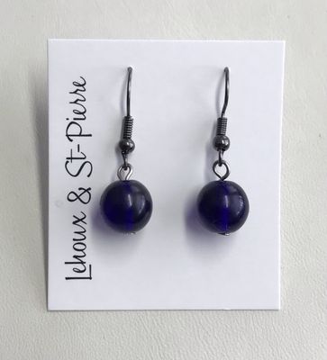 BOUCLES D’OREILLES BOULES MARINE