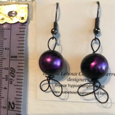 BOUCLES D’OREILLES PERLES VIOLET