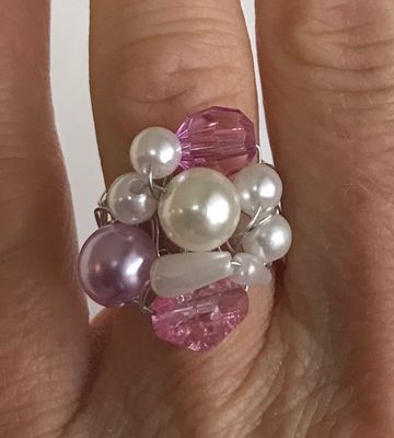 BAGUE PERLES ROSA