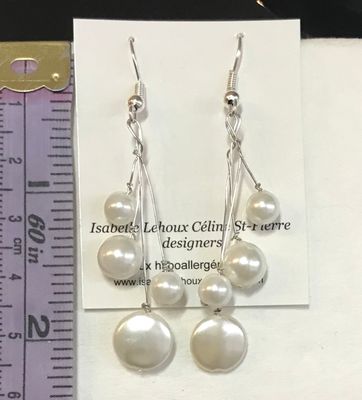 BOUCLES D’OREILLES MOBILES BLANC PERLE