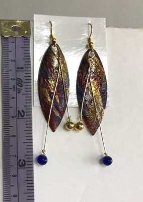 BOUCLES D’OREILLES PEINTES À LA MAIN NUIT DORÉE