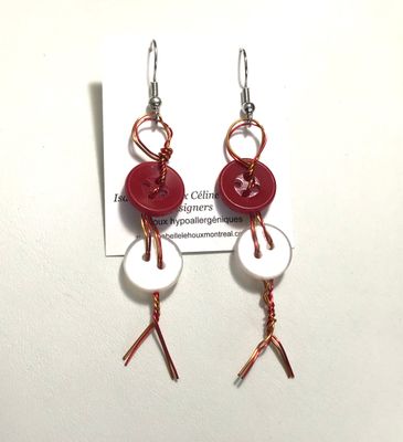 BOUCLES D’OREILLES DOUBLE BOUTONS