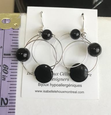 BOUCLES D’OREILLES C CHIC NOIRES