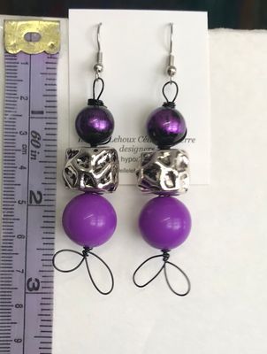 BOUCLES D’OREILLES VIOLET FANTAISIE