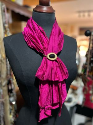 ANNEAU DE FOULARD VINTAGE NOIR ONYX