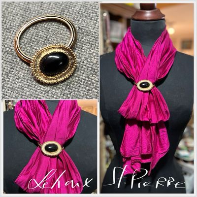 ANNEAU DE FOULARD VINTAGE NOIR ONYX ANNEAU DE FOULARD VINTAGE NOIR ONYX