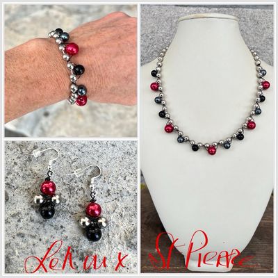 ENSEMBLE 3 BIJOUX SUNSHINE ROUGE ENSEMBLE 3 BIJOUX SUNSHINE ROUGE