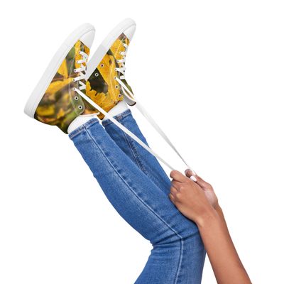 BASKETS ARTISTIQUES FEUILLES D’AUTOMNE KAKI ET JAUNE