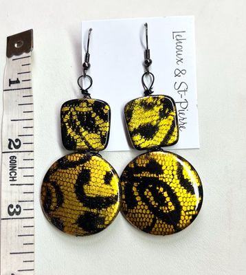 BOUCLES D’OREILLES DUO JAUNE ARTISTIQUE 