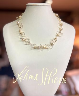 COLLIER DENTELLE PERLÉE IVOIRE COLLIER DENTELLE PERLÉE IVOIRE