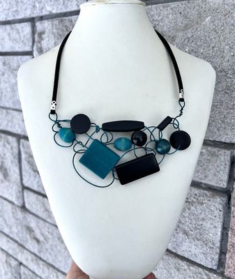 COLLIER BOIS D’ARCHITECTURE TURQUOISE