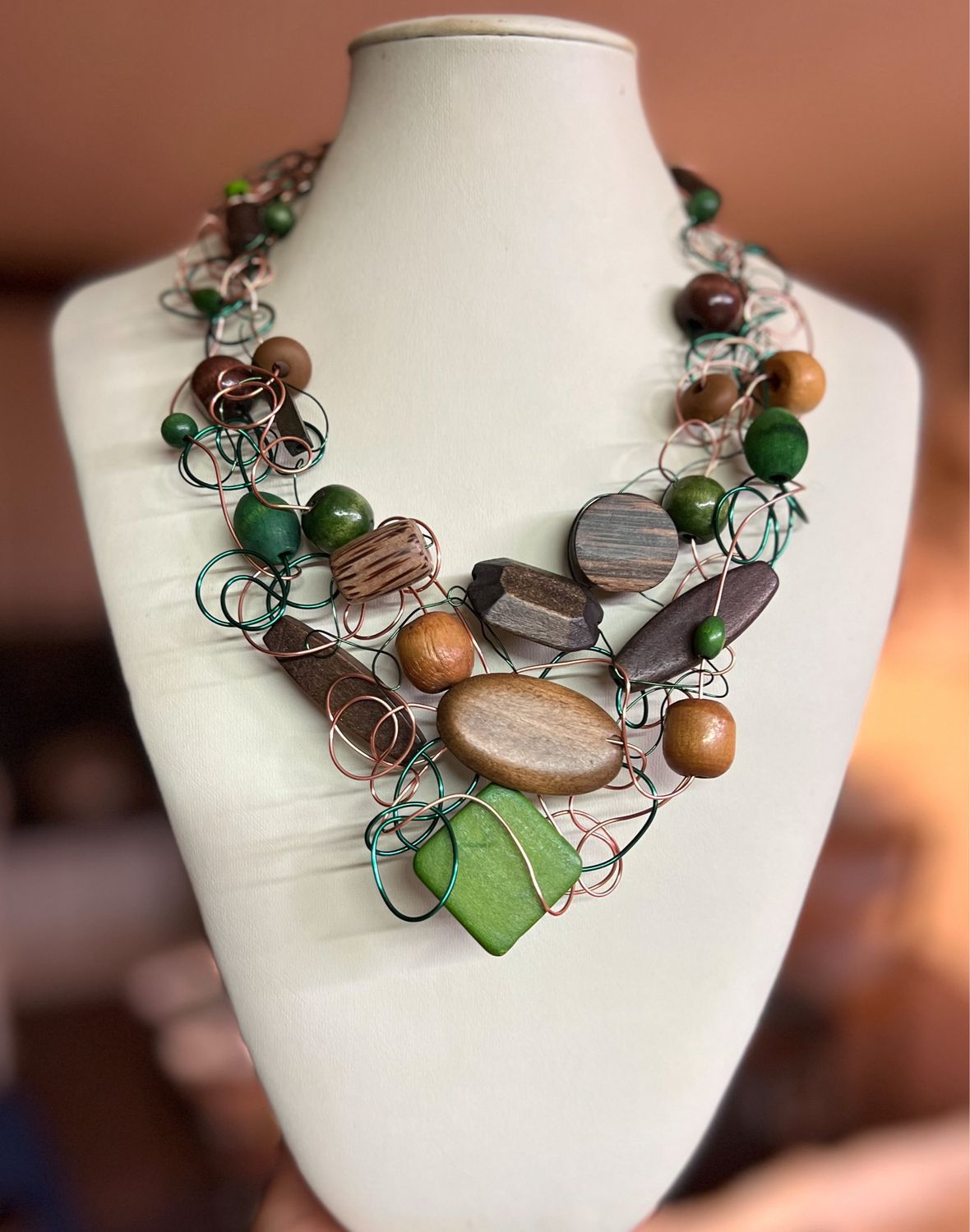 COLLIER ROYAL BOIS VERT