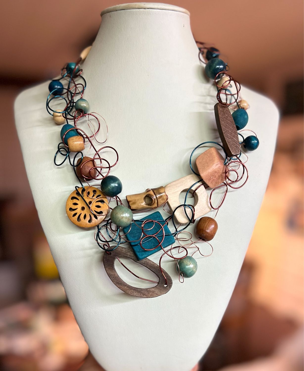 COLLIER ROYAL BOIS TURQUOISE 