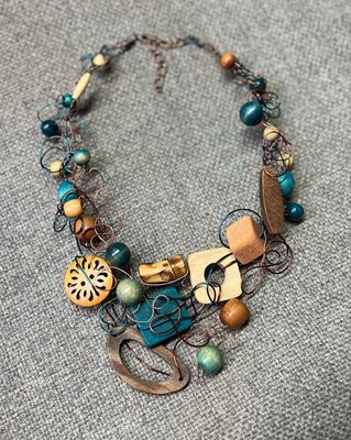 COLLIER ROYAL BOIS TURQUOISE