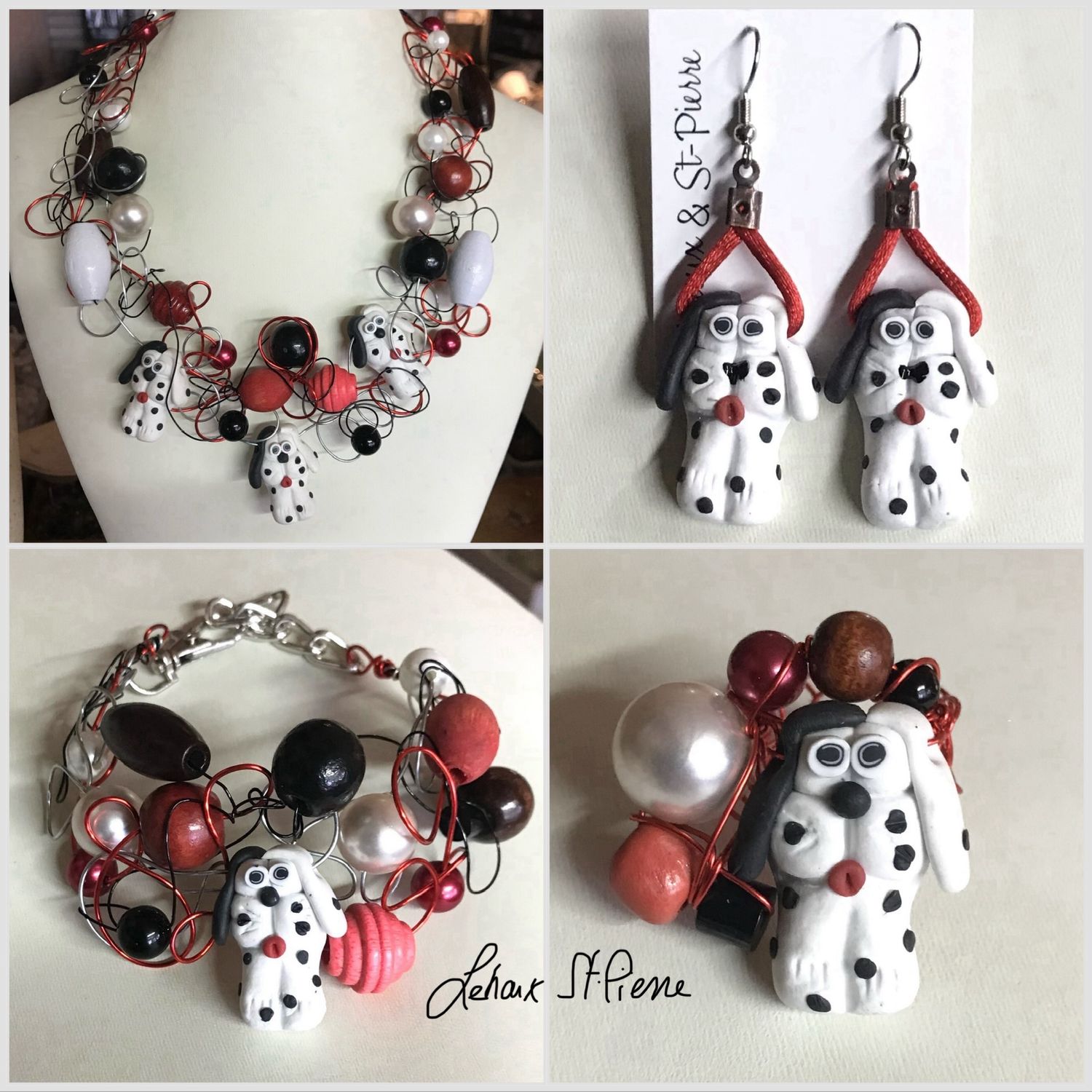 Ensemble 4 bijoux Les Dalmatiens Ensemble 4 bijoux Les Dalmatiens