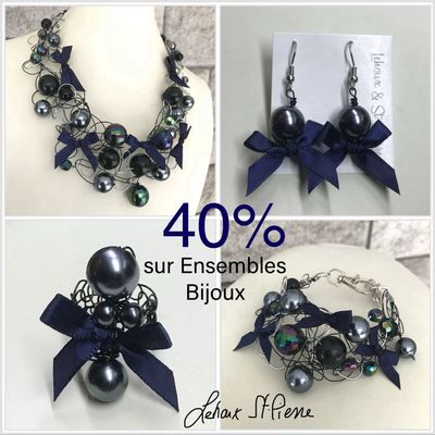 ENSEMBLE 4 BIJOUX ROYAL BLEU DE NUIT