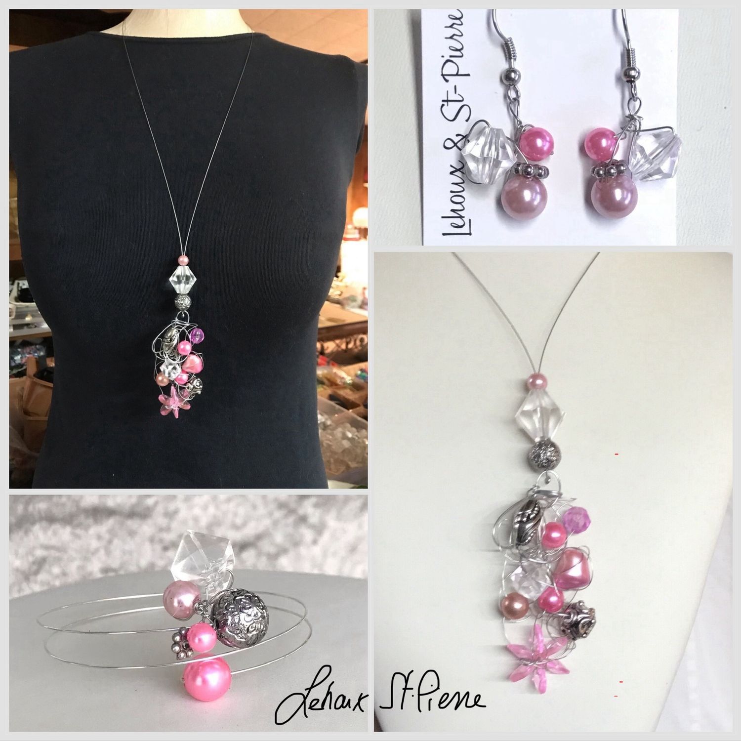ENSEMBLE 3 BIJOUX ORNEMENTAL ROSE ENSEMBLE 3 BIJOUX ORNEMENTAL ROSE