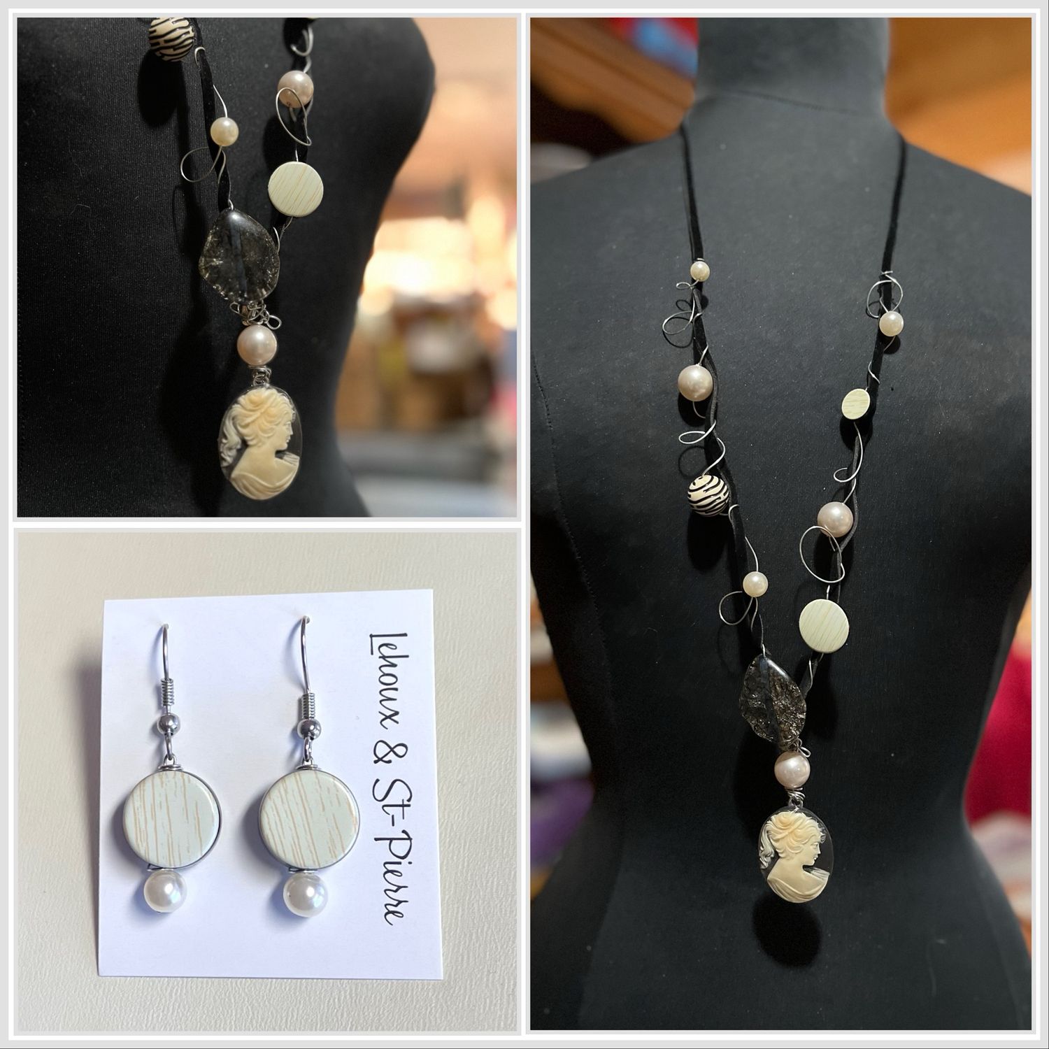 ENSEMBLE 2 BIJOUX DUO CAMÉE