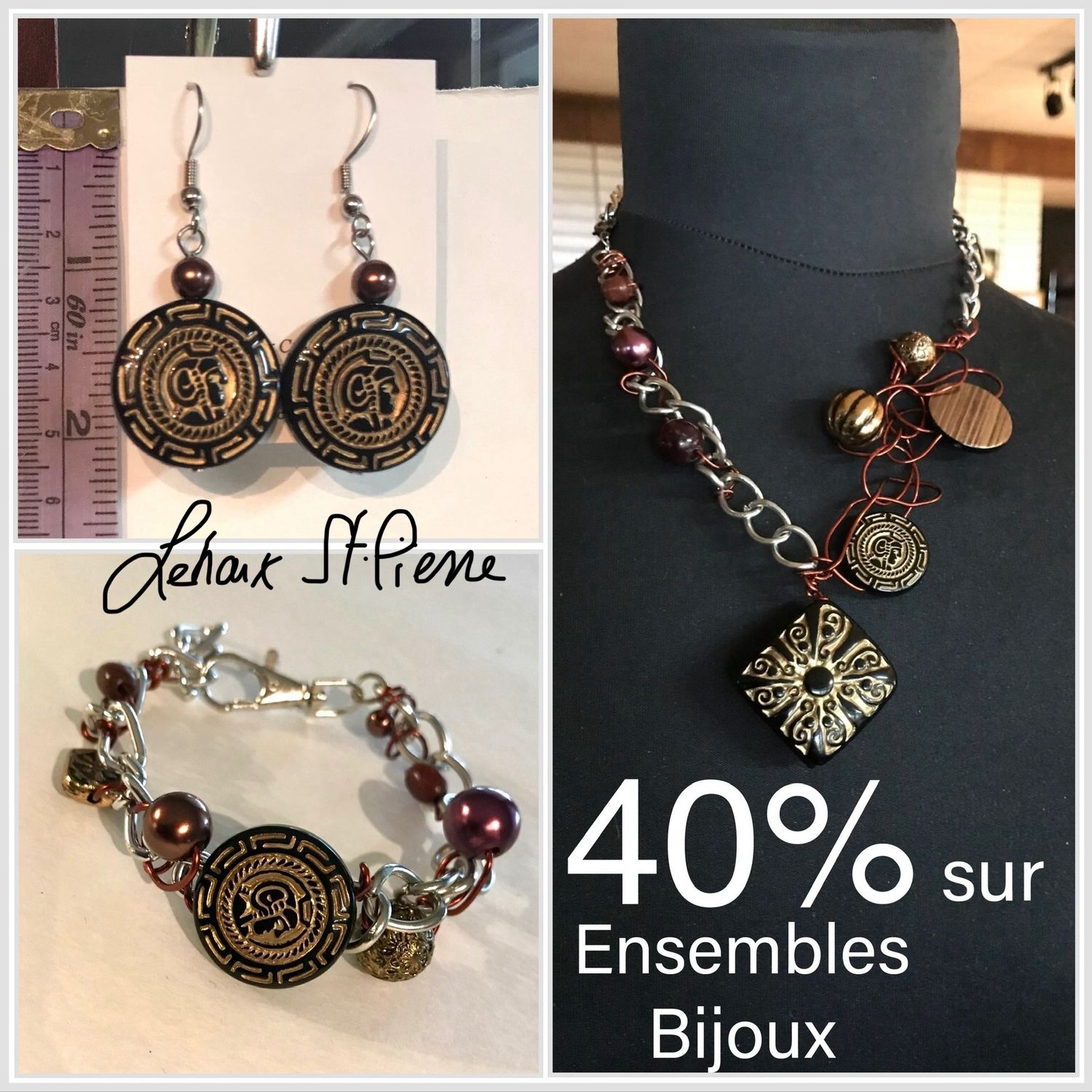 ENSEMBLE 3 BIJOUX TORSADE CHOCOLATÉE ENSEMBLE 3 BIJOUX TORSADE CHOCOLATÉE