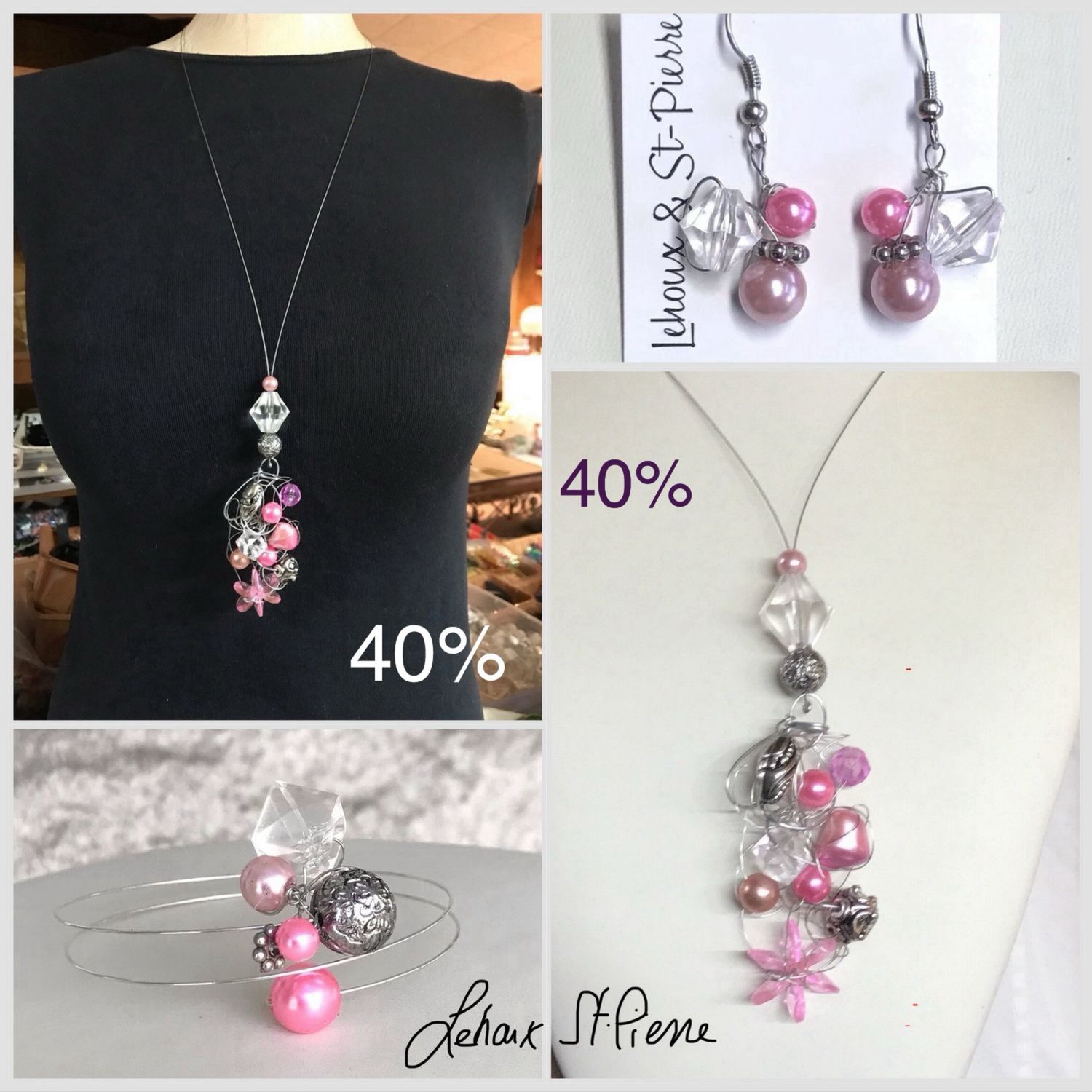 ENSEMBLE 3 BIJOUX ORNEMENTAL ROSE ENSEMBLE 3 BIJOUX ORNEMENTAL ROSE