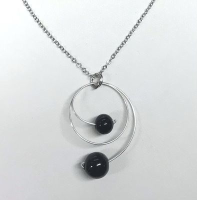 ENSEMBLE 4 BIJOUX DUO PERLES NOIR