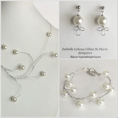 ENSEMBLE 3 BIJOUX PERLES ROMANTIQUES ENSEMBLE 3 BIJOUX PERLES ROMANTIQUES