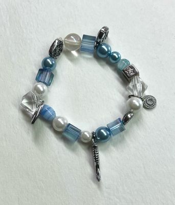 BRACELET CHARMS BLEU CIEL