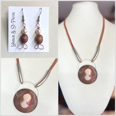 ENSEMBLE 2 BIJOUX CAMÉE FANTAISIE ENSEMBLE 2 BIJOUX CAMÉE FANTAISIE