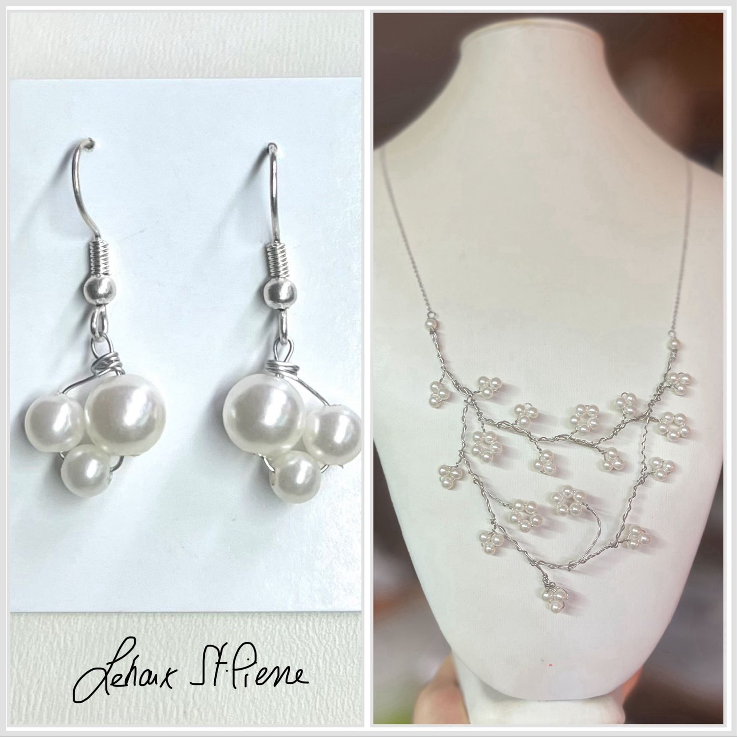 ENSEMBLE 2 BIJOUX PARURE DE PERLES