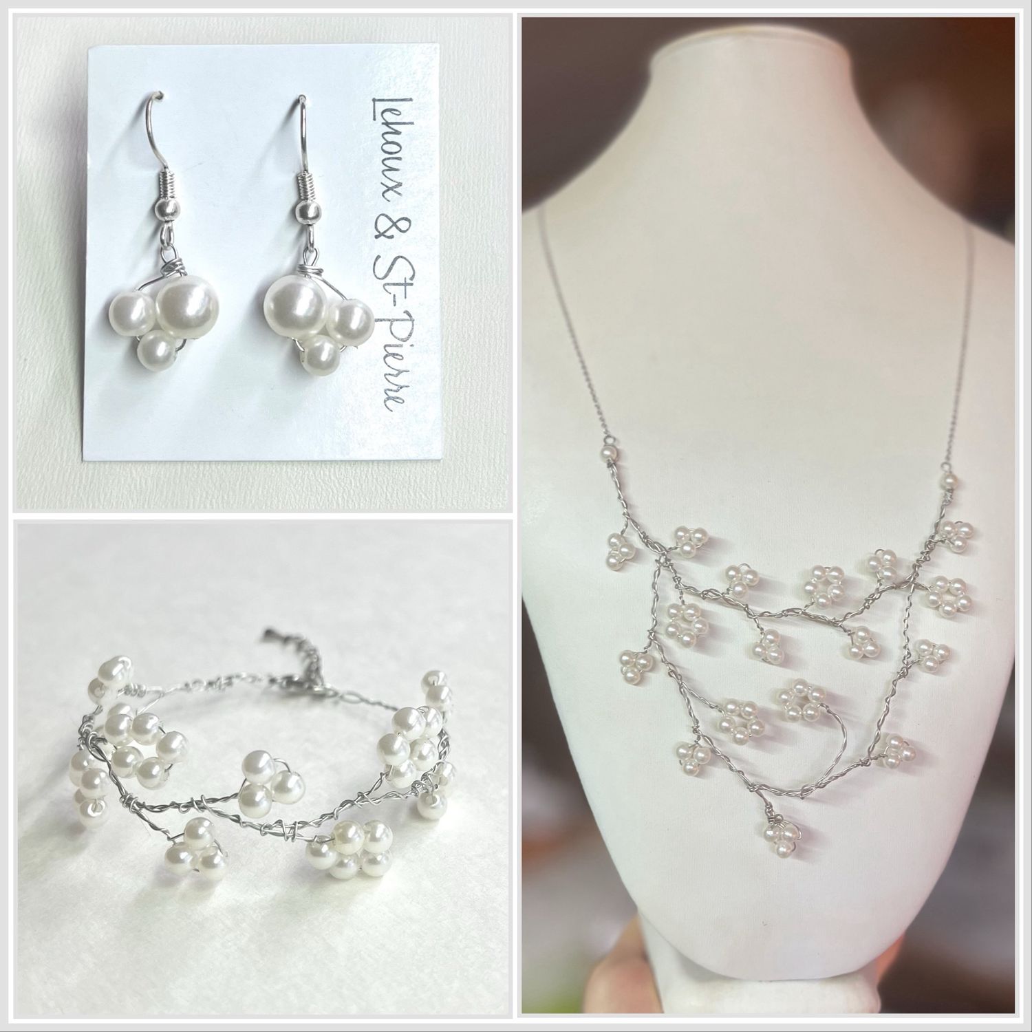 ENSEMBLE 3 BIJOUX NUIT BLANCHE ENSEMBLE 3 BIJOUX NUIT BLANCHE