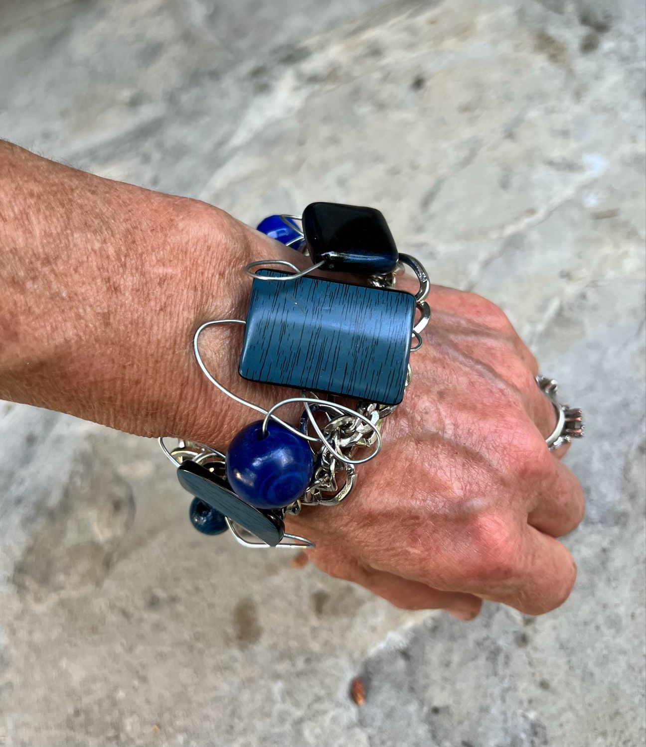 BRACELET CHAÎNE BLEU