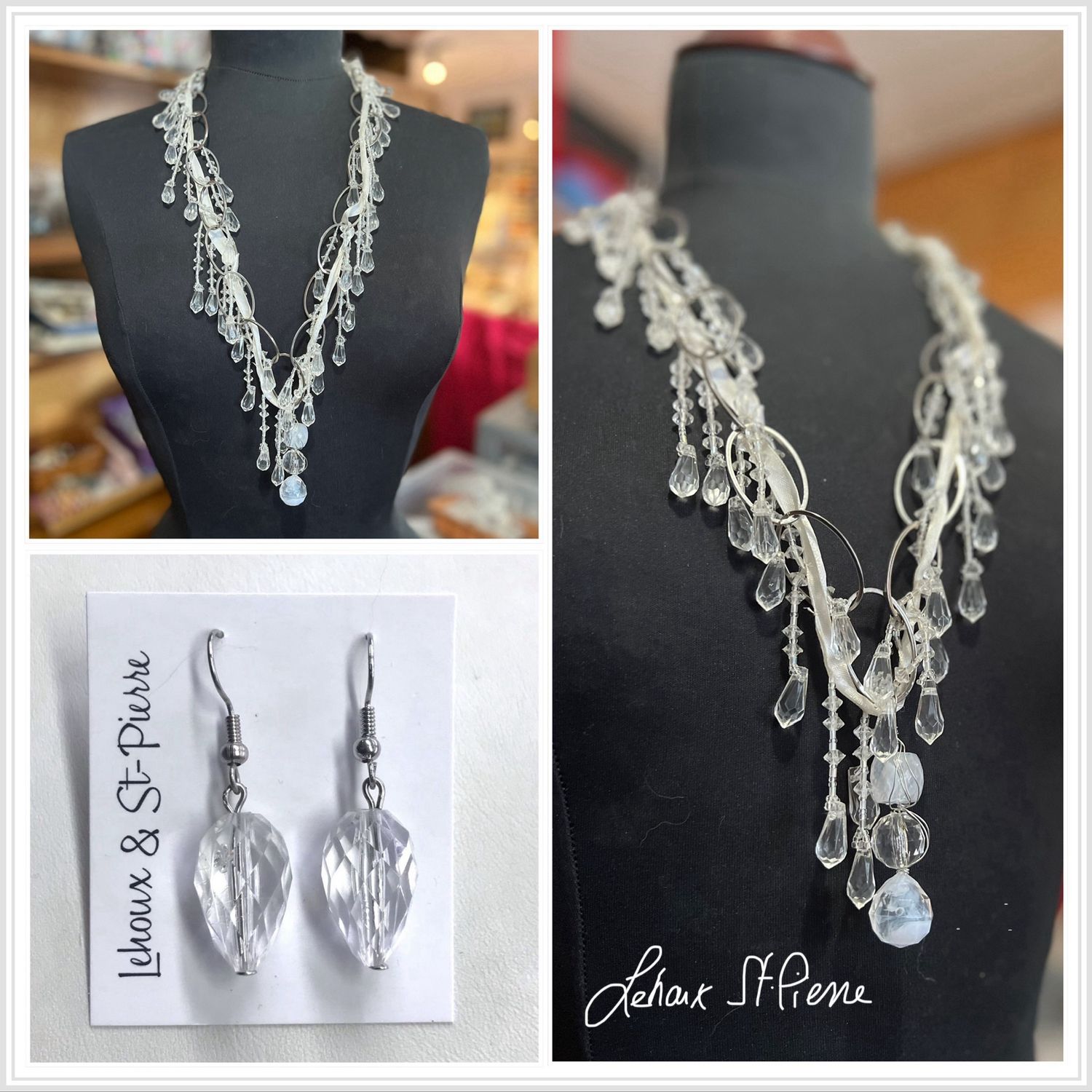 ENSEMBLE 2 BIJOUX BLANC NEIGE